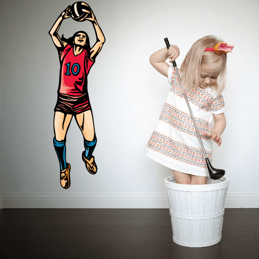 Image of Volleyball Wall Decal - Vinyl Sticker - Car Sticker - Die Cut Sticker - CDSCOLOR103