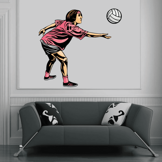 Image of Volleyball Wall Decal - Vinyl Sticker - Car Sticker - Die Cut Sticker - CDSCOLOR104