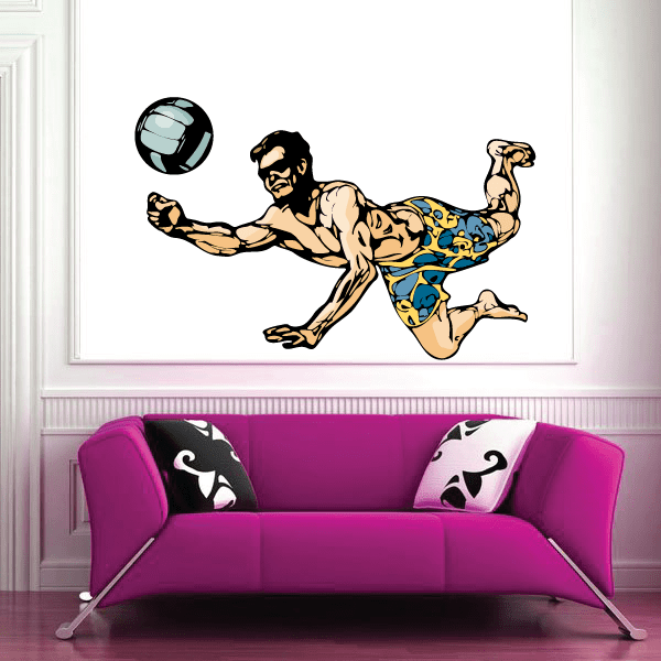 Image of Volleyball Wall Decal - Vinyl Sticker - Car Sticker - Die Cut Sticker - CDSCOLOR110