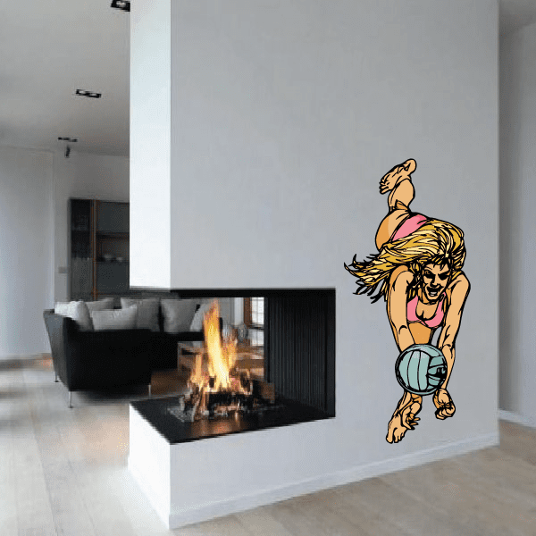 Image of Volleyball Wall Decal - Vinyl Sticker - Car Sticker - Die Cut Sticker - CDSCOLOR113