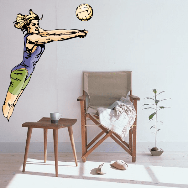 Image of Volleyball Wall Decal - Vinyl Sticker - Car Sticker - Die Cut Sticker - CDSCOLOR114