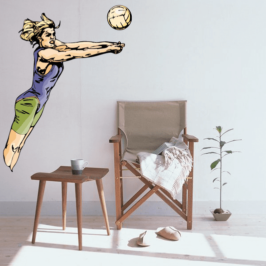 Image of Volleyball Wall Decal - Vinyl Sticker - Car Sticker - Die Cut Sticker - CDSCOLOR114