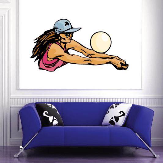 Image of Volleyball Wall Decal - Vinyl Sticker - Car Sticker - Die Cut Sticker - CDSCOLOR115