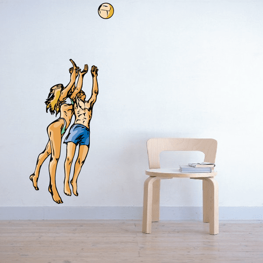 Image of Volleyball Wall Decal - Vinyl Sticker - Car Sticker - Die Cut Sticker - CDSCOLOR117