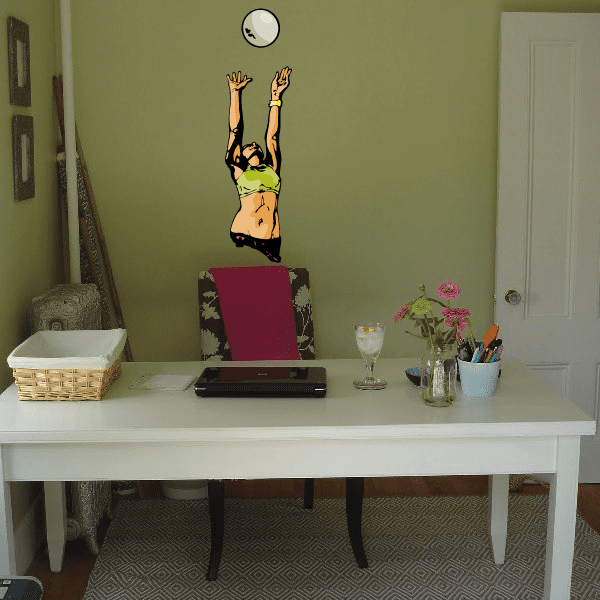 Image of Volleyball Wall Decal - Vinyl Sticker - Car Sticker - Die Cut Sticker - CDSCOLOR120