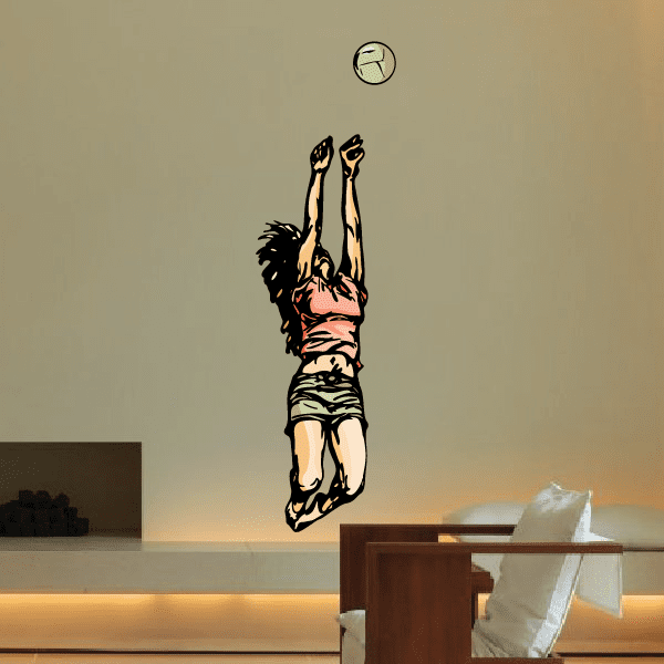 Image of Volleyball Wall Decal - Vinyl Sticker - Car Sticker - Die Cut Sticker - CDSCOLOR127