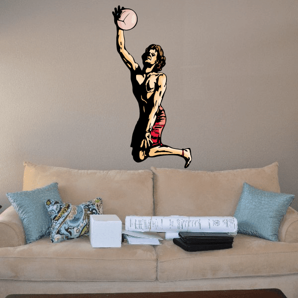 Image of Volleyball Wall Decal - Vinyl Sticker - Car Sticker - Die Cut Sticker - CDSCOLOR129