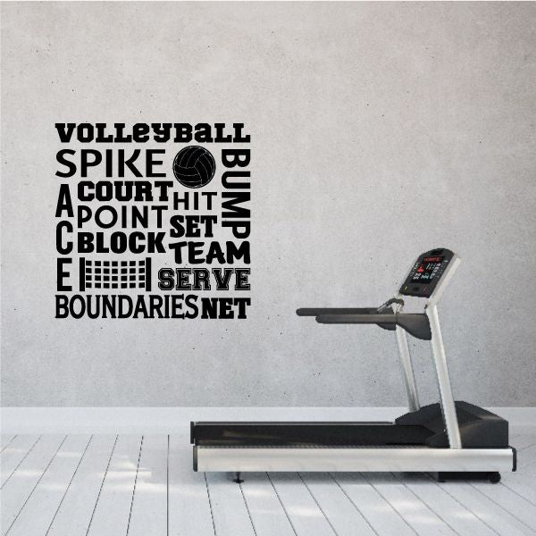 Image of Volleyball Word Collage Decal