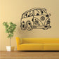 VW wagon van wall decal, black line art van illustration