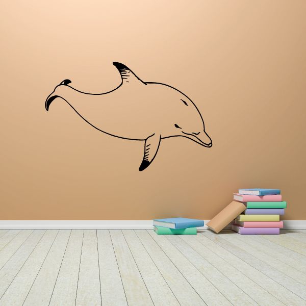 Image of Wading Dolphin Decal