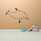 Wading dolphin wall decal in black, swimming silhouette