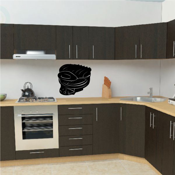 Black waffle iron wall decal