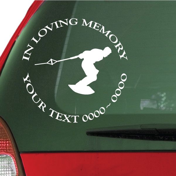 Image of Wakeboarding Custom In Loving Memory Decal