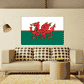 Wales flag sticker with red dragon and green stripe, rectangular design