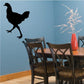 Walking chicken wall decal, black silhouette