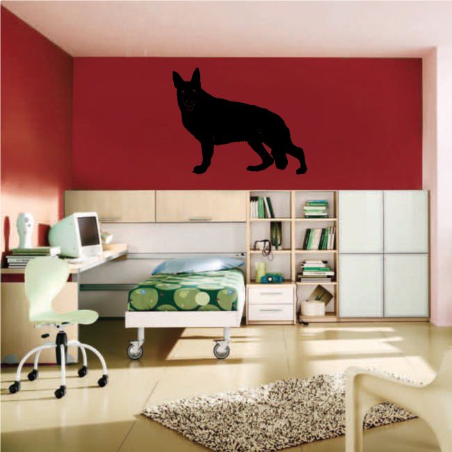 Walking German Shepherd silhouette wall decal