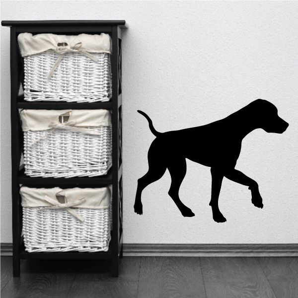 Walking hound silhouette wall decal in black