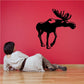 Walking moose decal with black silhouette