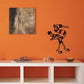 Walking egret bird wall decal, black outline silhouette