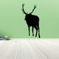 Elk buck wall decal, black silhouette with antlers