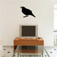 Black walking quail wall decal with beak and visible legs