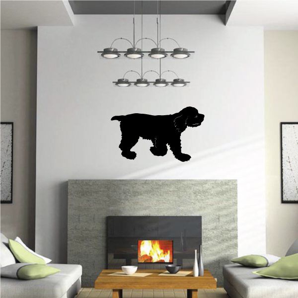 Walking retriever decal featuring a black walking dog silhouette