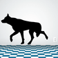 Walking wolf decal sticker with solid black silhouette
