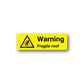 Yellow warning fragile roof sticker with triangular hazard icon