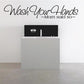 Wall decal with 'Wash Your Hands' and 'Mom said so' script text