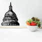 Washington Capitol Building wall decal with black outline dome and arches