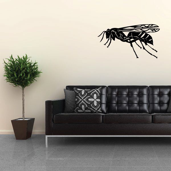 Image of Wasp Hornet Wall Decal - Vinyl Decal - Car Decal - Bug - MC046