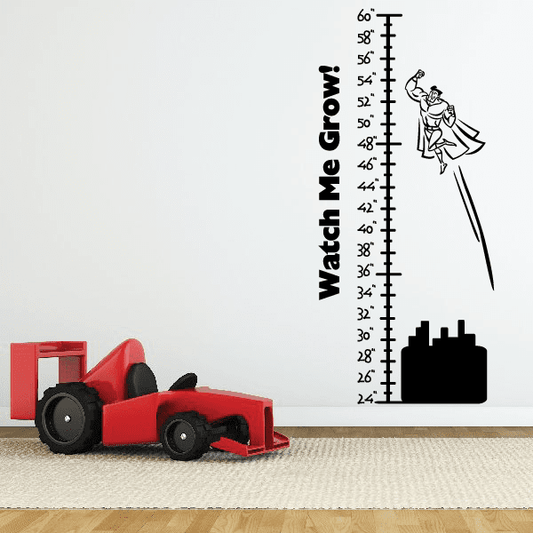 Image of Watch Me Grow Super Hero Growth Chart Wall Decal