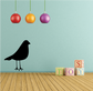 Black bird wall decal with small feet and beak silhouette