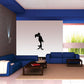Cartoon parrot wall decal, black bird silhouette with wings spread.