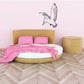 Watching hummingbird wall decal, black outline of flying bird with wings spread