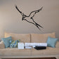 Watching swallow wall decal, black line-drawn bird with wings spread