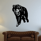 Timber wolf decal, black and white snarling wolf standing design