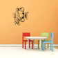 Watching tree frog on branch wall decal, detailed line art style