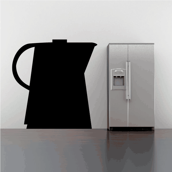 Black water pitcher silhouette decal with spout and handle