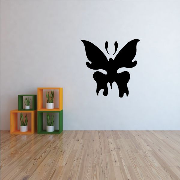 Image of Watery Wing Tribal Butterfly Silhoutte Decal