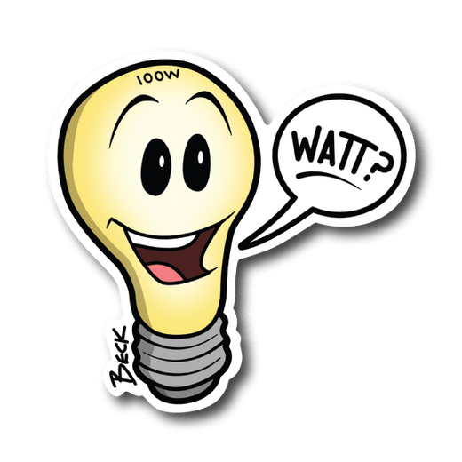 Watt On Bulb Vinyl Sticker