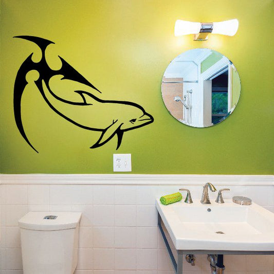 Image of Wave Tail Dolphin Decal