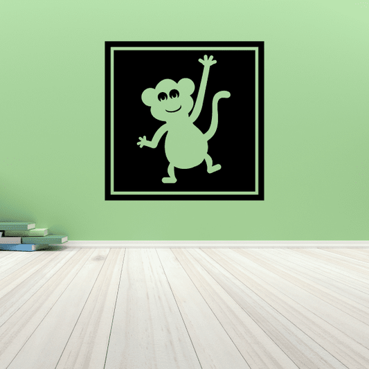 Image of Waving Money in Square Frame Decal