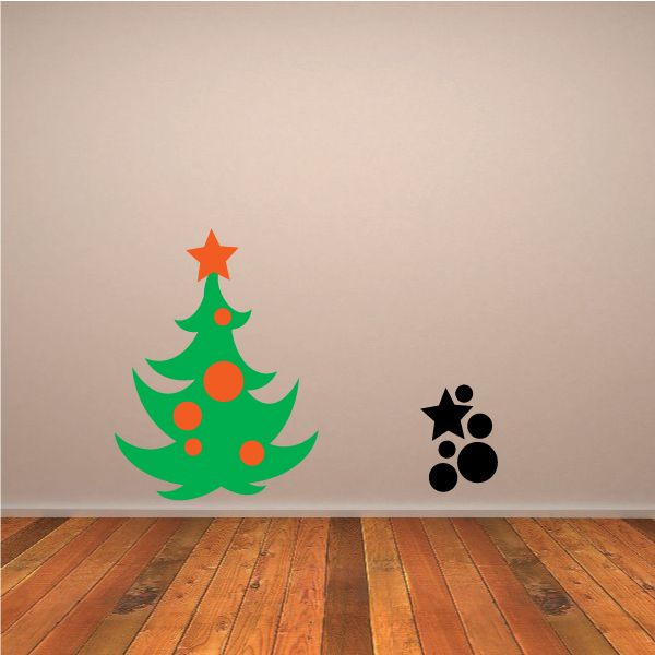 Image of Wavy Christmas Tree Decorations Decal Kit