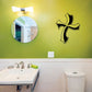 Wavy cross wall decal with dark outline and bold curving arms