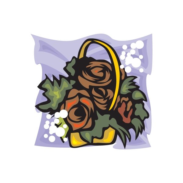 Image of Wedding Bouquet Flower Basket Sticker