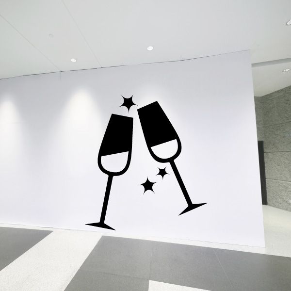 Image of Wedding Champagne Glasses Toast Decal