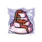 Wedding cake sticker with pink and orange cartoon cake design