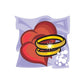 Wedding heart and ring sticker with red hearts and gold/yellow ring