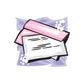Wedding invitation sticker with pink ribbon and envelope illustration